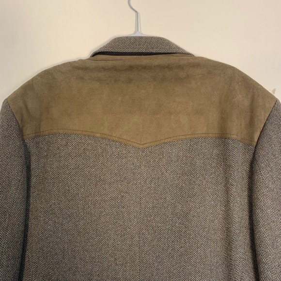 Vintage Pendleton Wool Tweed Blazer Jacket Men's Size 50 Long Suede Patches